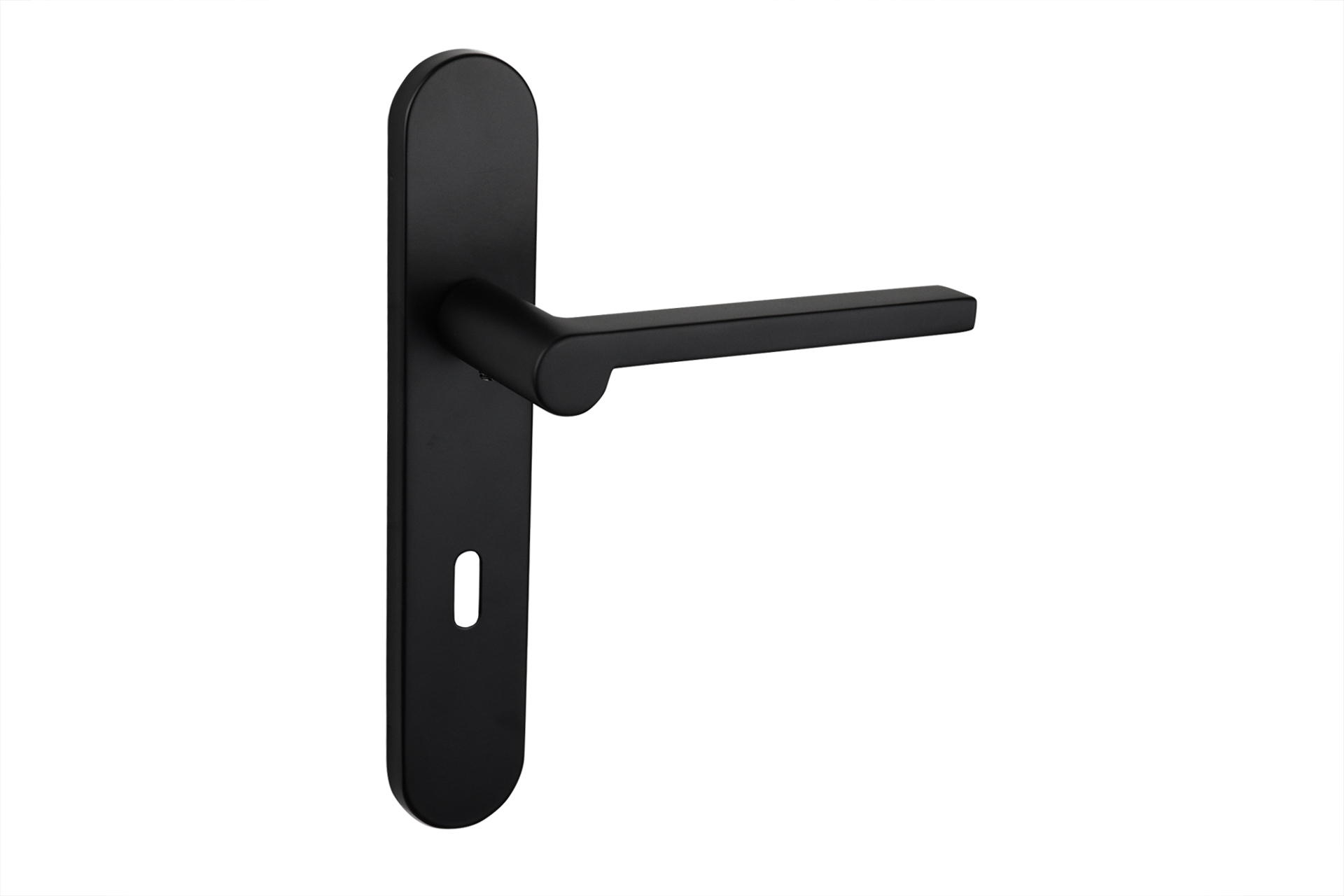 Lavuzo deurkruk Caserta Zwart met afgerond schild SL72 - Per set