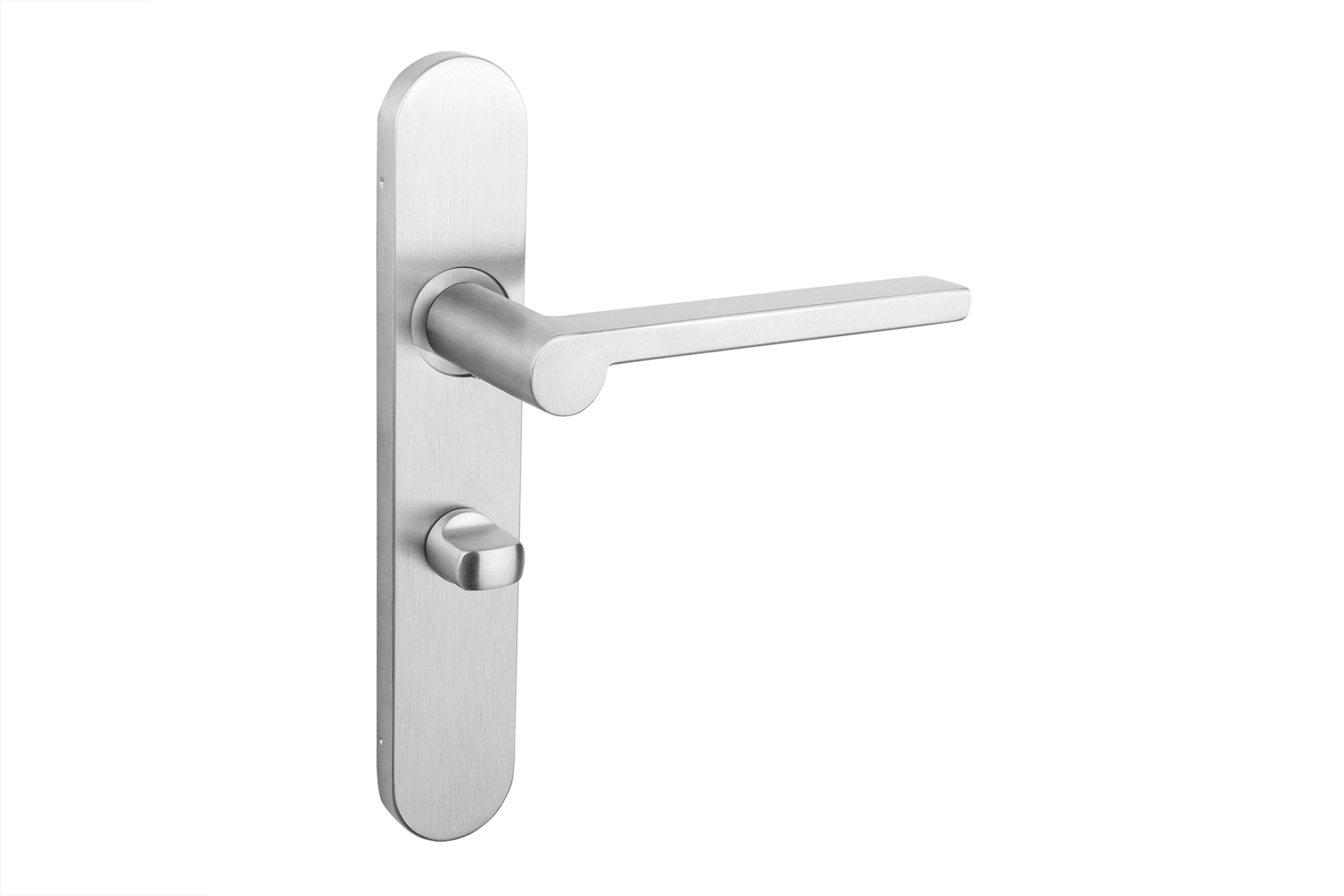 Lavuzo deurkruk Caserta RVS met afgerond schild WC63/8 badkamersluiting - Per set