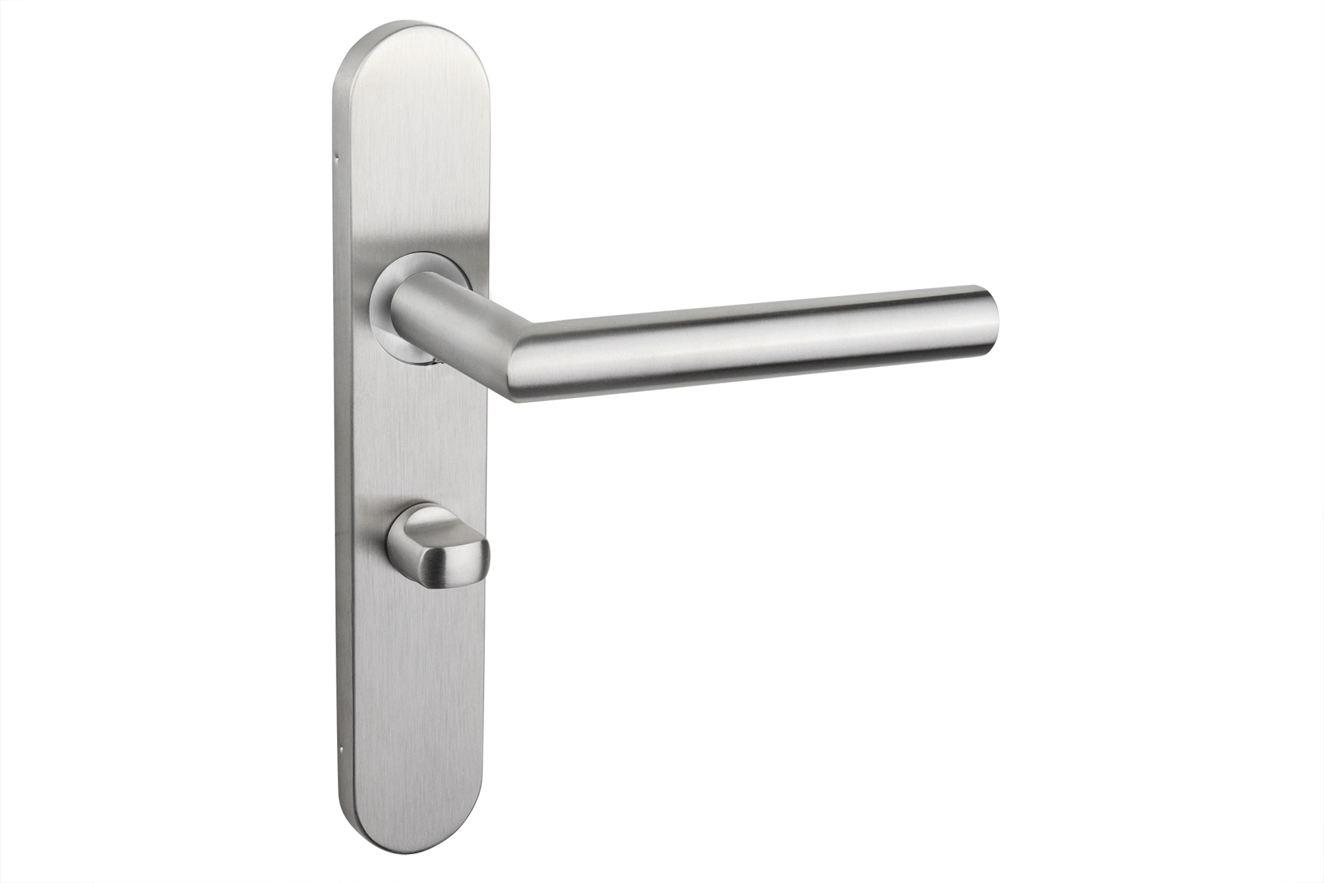 Lavuzo deurkruk Mantua RVS met afgerond schild WC63/8 badkamersluiting - Per set