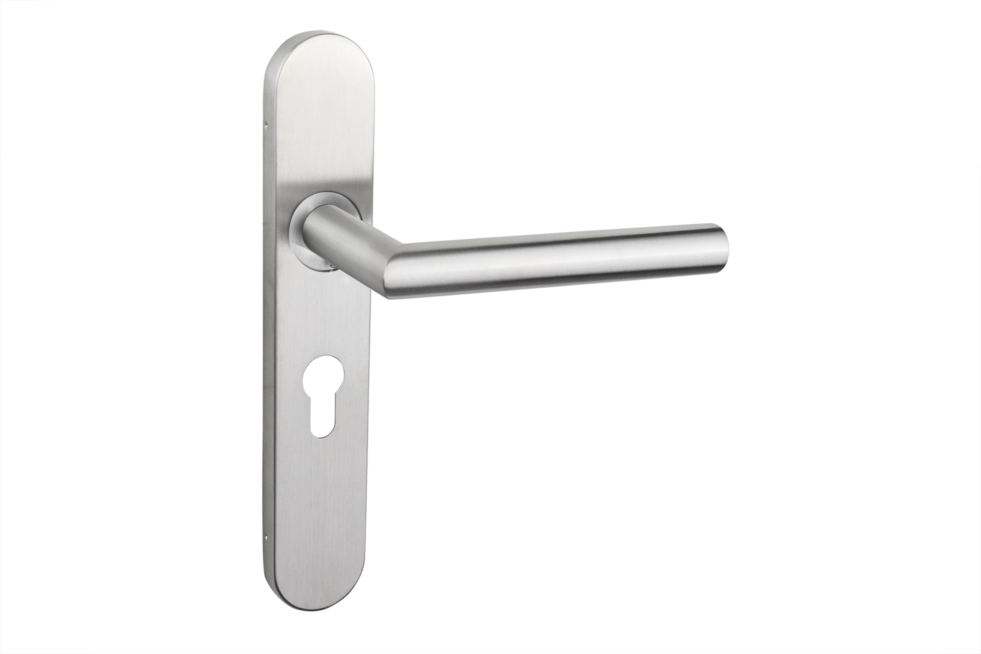 Lavuzo deurkruk Mantua RVS met afgerond schild PC55 - Per set
