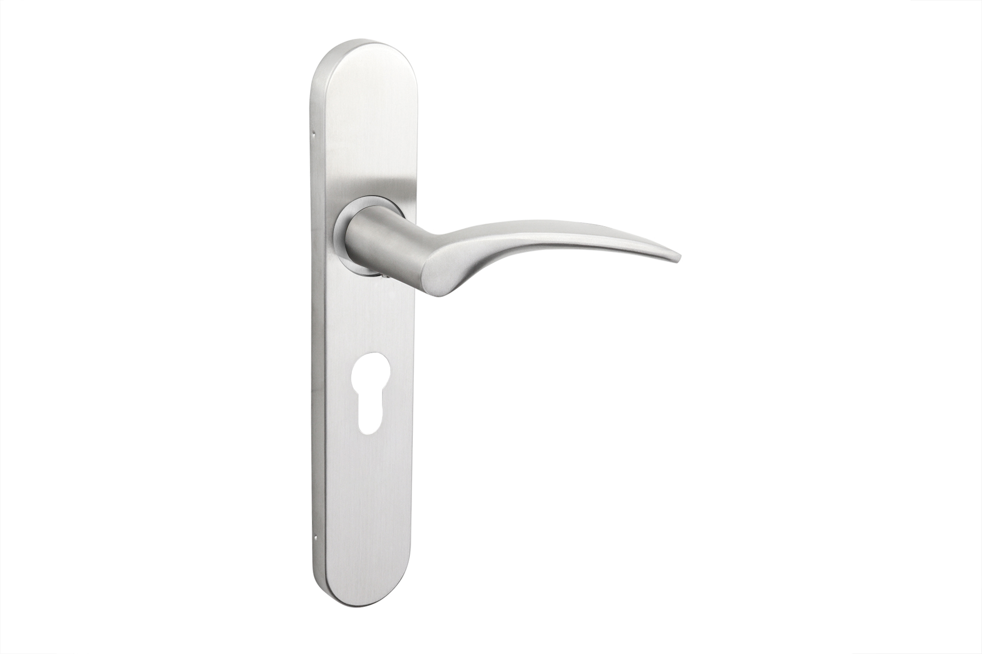 Lavuzo deurkruk Lodini RVS met afgerond schild PC55 - Per set