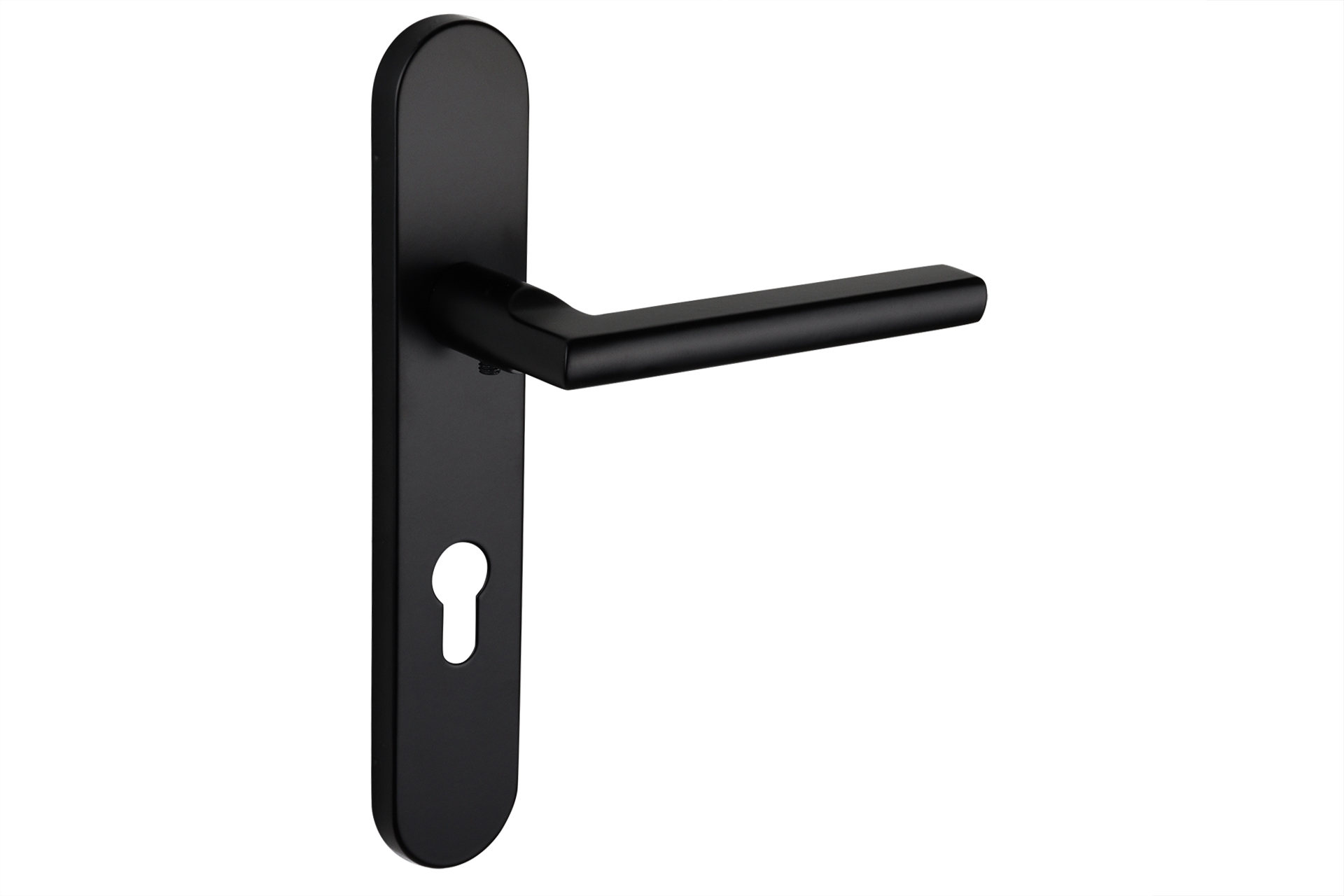 Lavuzo deurkruk Teramo Zwart met afgerond schild PC72 - Per set