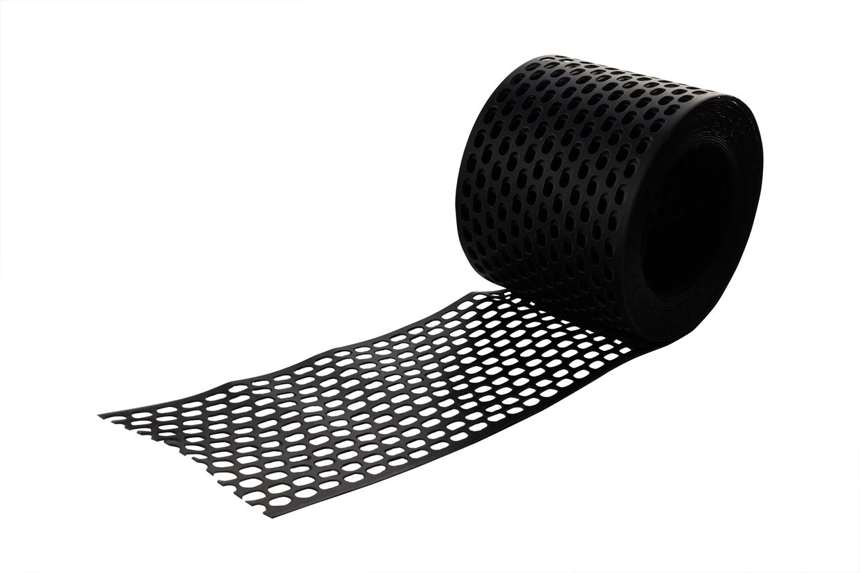 Ventilatieprofiel PVC zwart 80 mm - Rol 5m