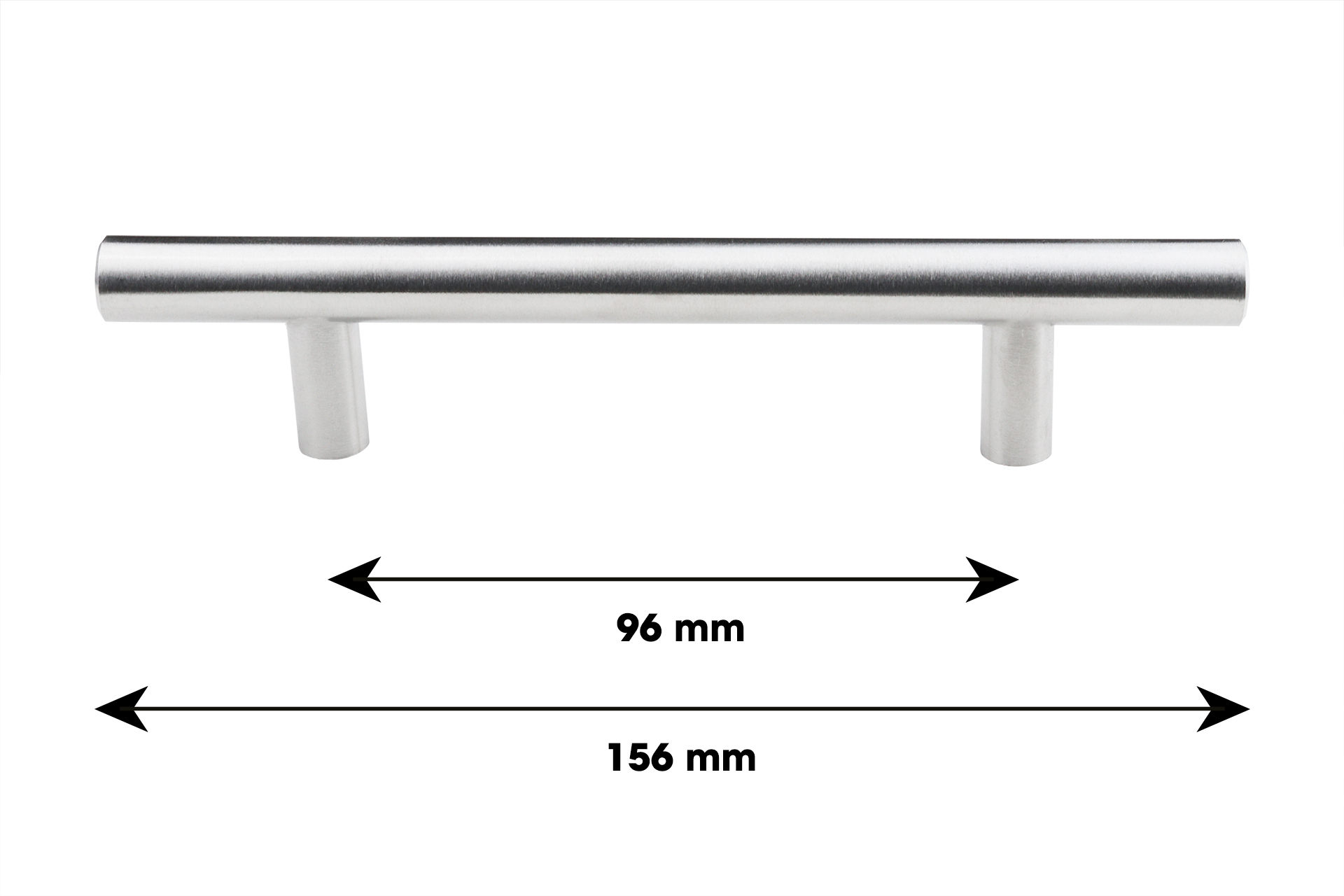 Lavuzo Staafgreep RVS - Boorafstand 96 mm - Per Stuk, foto 5 van 5