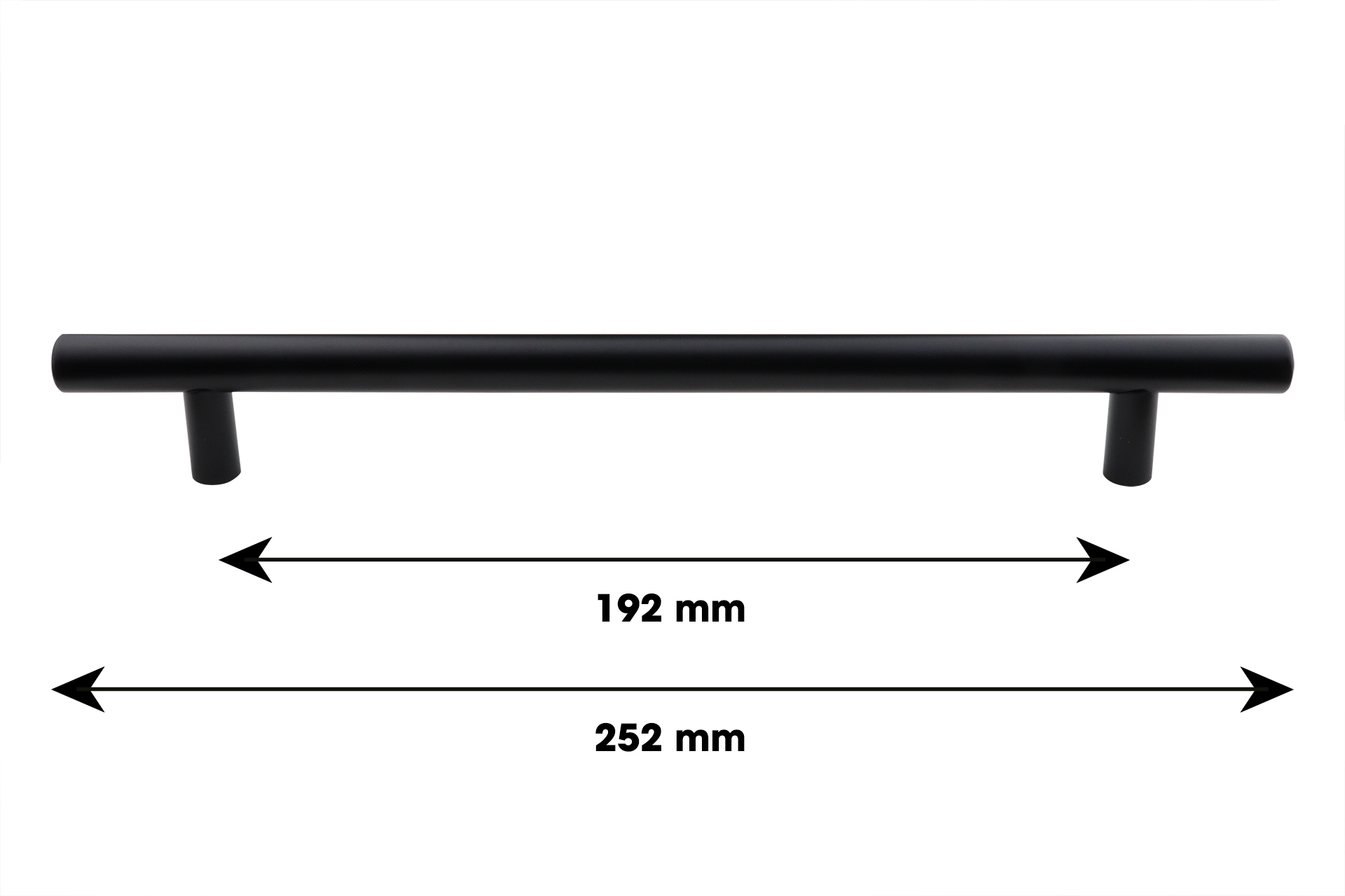 Lavuzo Staafgreep Zwart - Boorafstand 192 mm - Per Stuk, foto 5 van 6