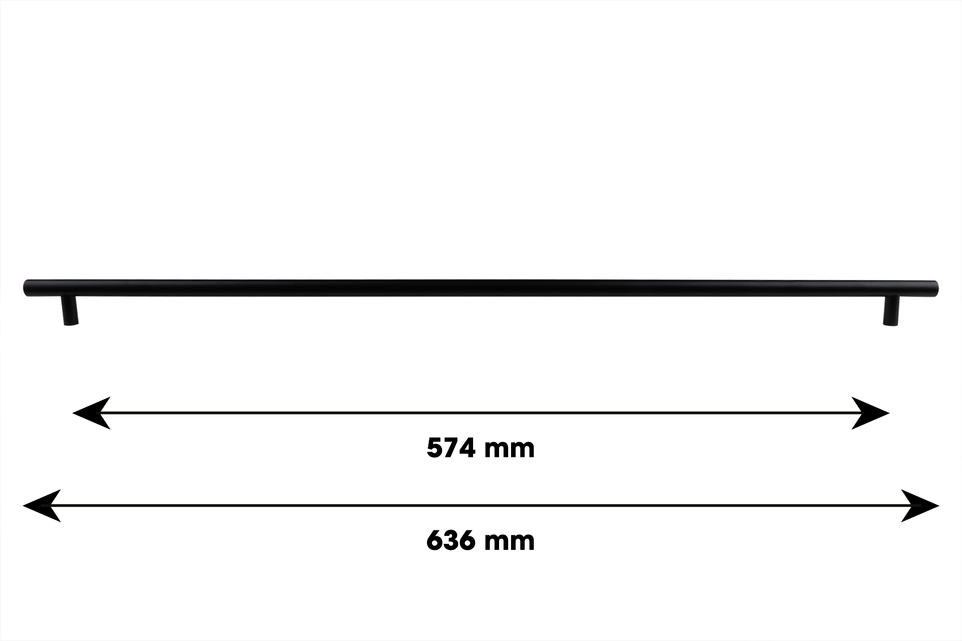 Lavuzo Staafgreep Zwart - Boorafstand 576 mm - Per Stuk, foto 5 van 6