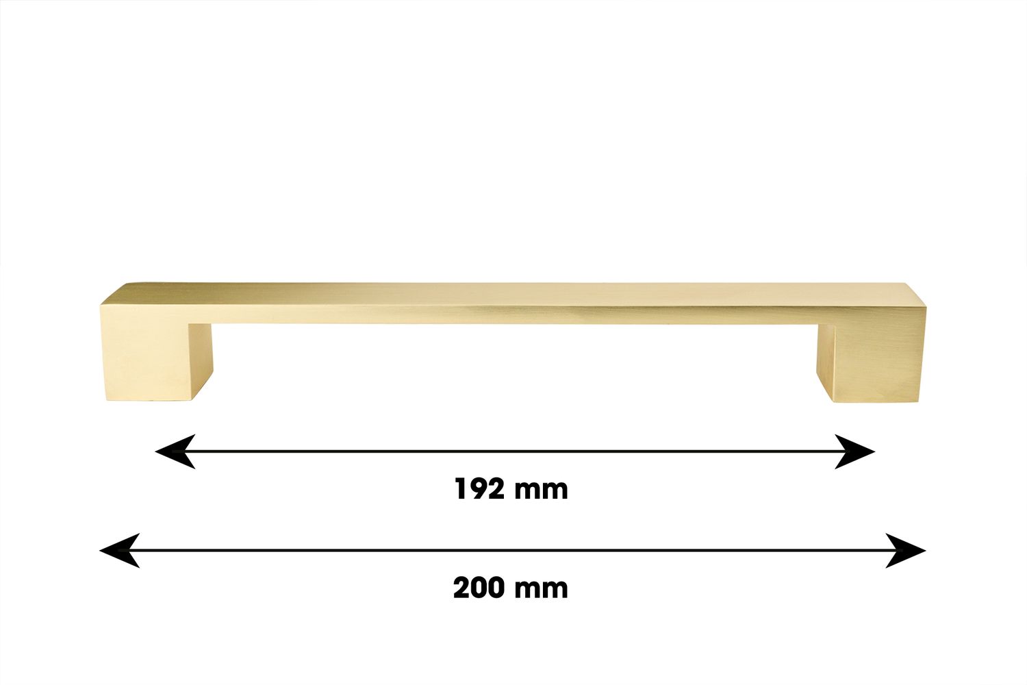 Lavuzo Handgreep Mat Goud Kubus - Boorafstand 192 mm - Per Stuk, foto 3 van 6
