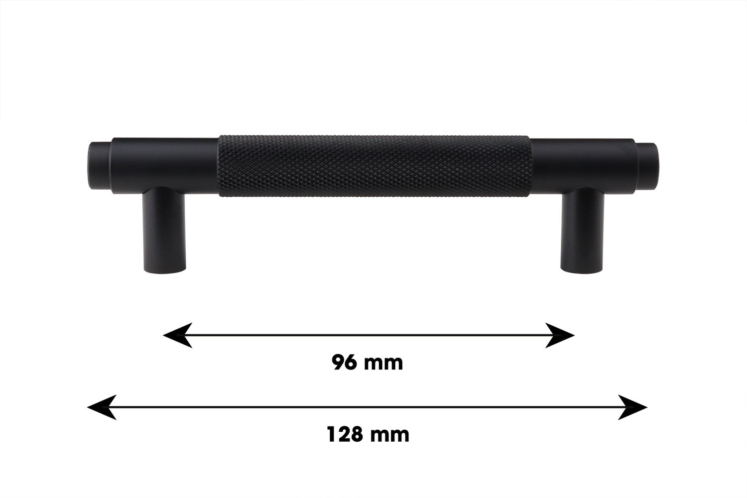 Lavuzo Handgreep Ribbel Zwart 128 mm - Boorafstand 96 mm - Per Stuk, foto 5 van 6
