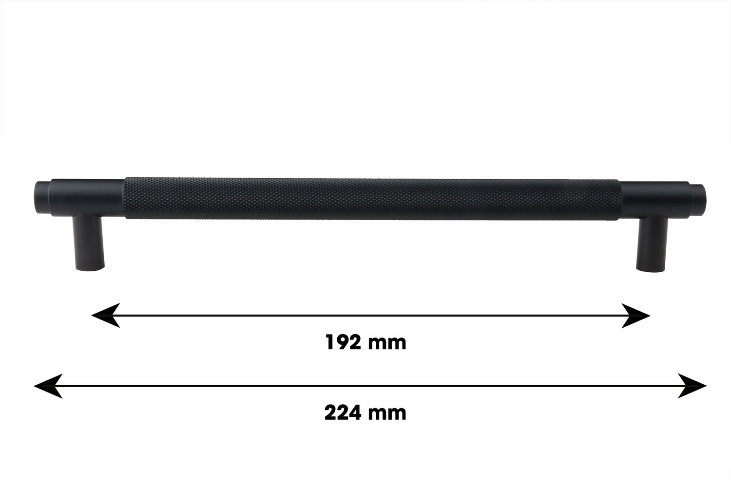 Lavuzo Handgreep Ribbel Zwart 224 mm - Boorafstand 192 mm - Per Stuk, foto 5 van 6