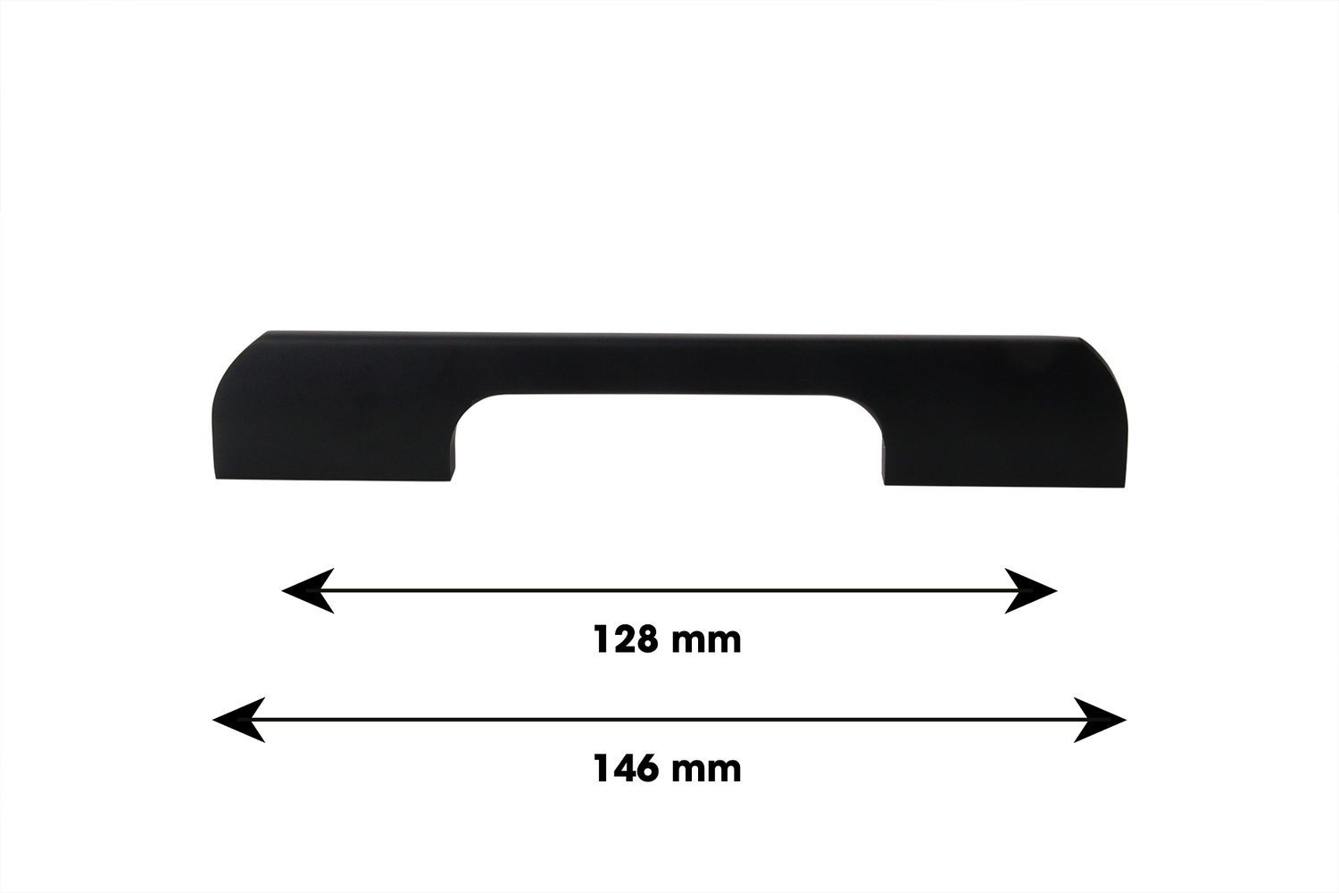 Lavuzo Handgreep Design Zwart 146 mm - Boorafstand 128 mm - Per Stuk, foto 2 van 3