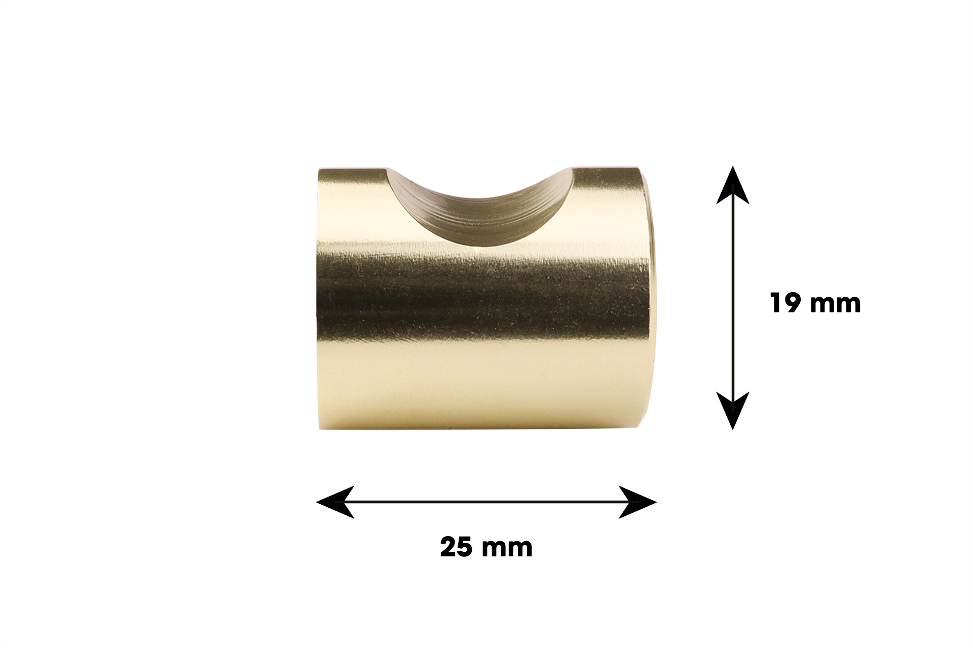 Lavuzo Kastknop Mat Goud 19x25 mm - Per stuk, foto 5 van 5