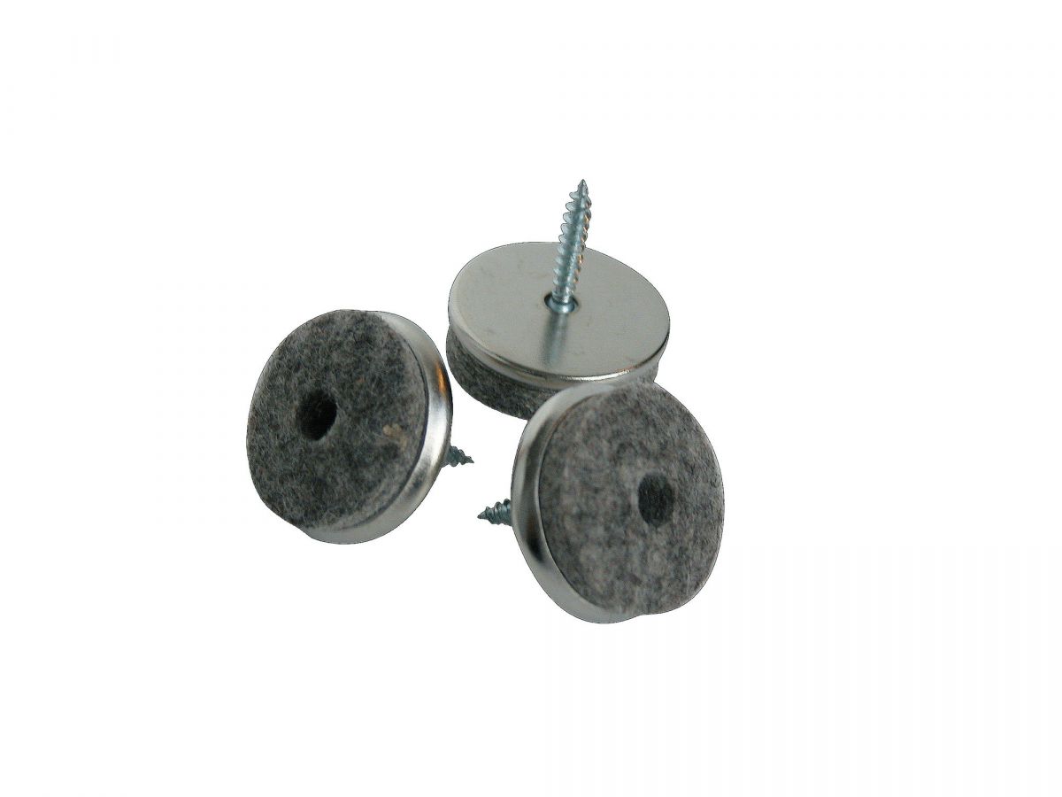 Viltglijders met schroef 28 mm metaal - Set 16 stuks