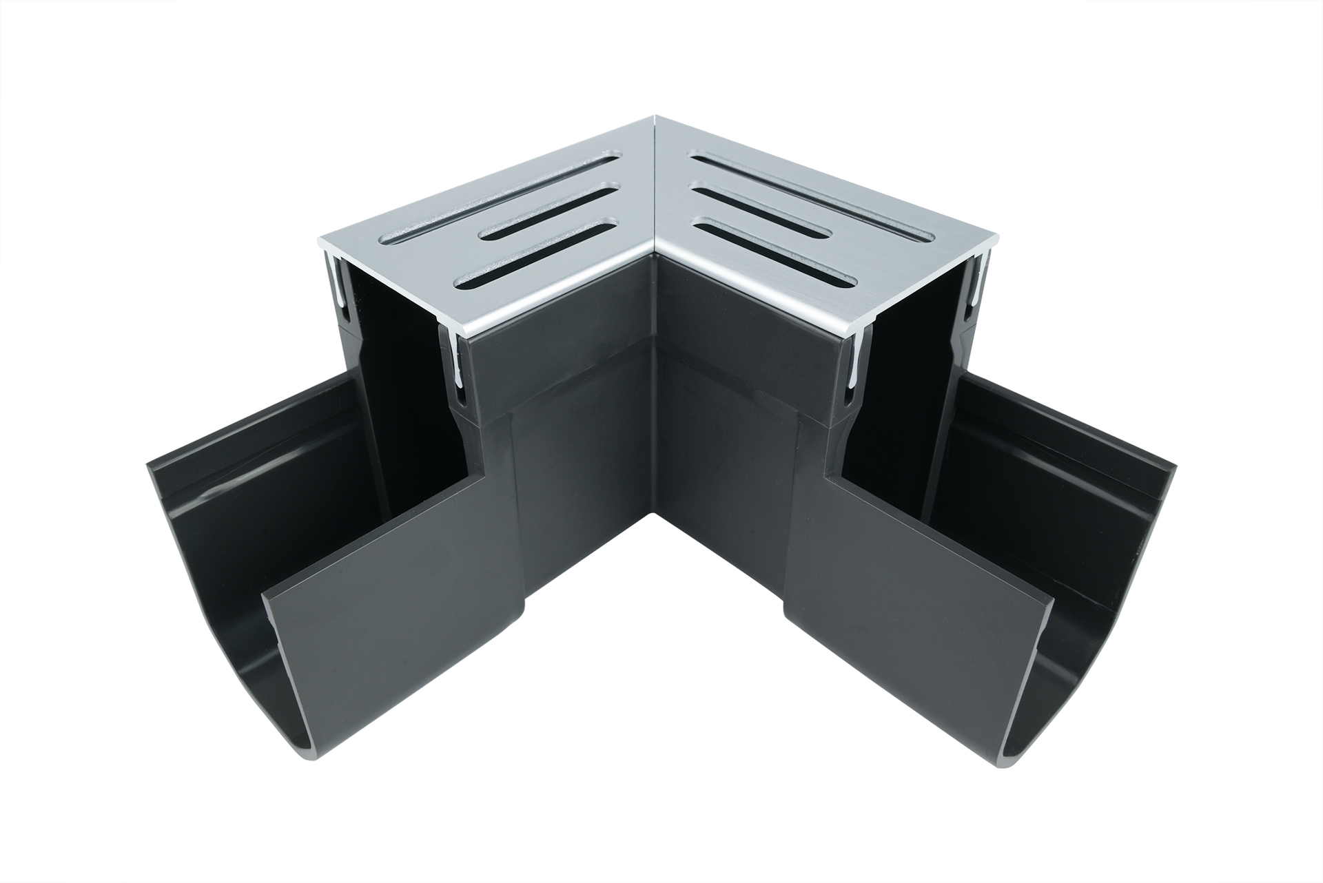 Hoekstuk voor Smalle Lijngoot Aluminium 155 x 155 - Per Stuk
