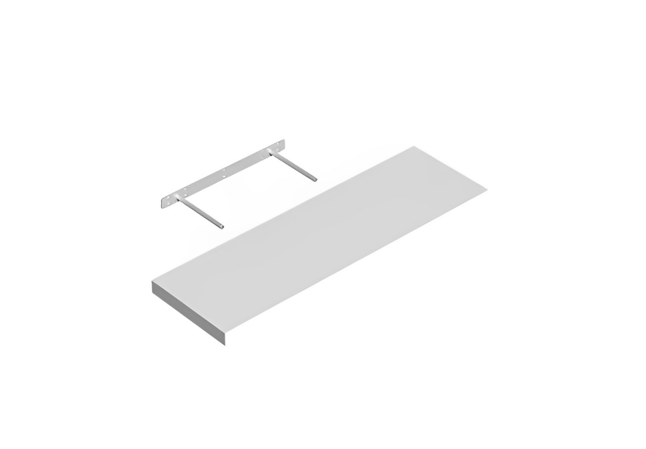 Zwevende Wandplank 80 x 24 cm Wit - Per Stuk, foto 3 van 3