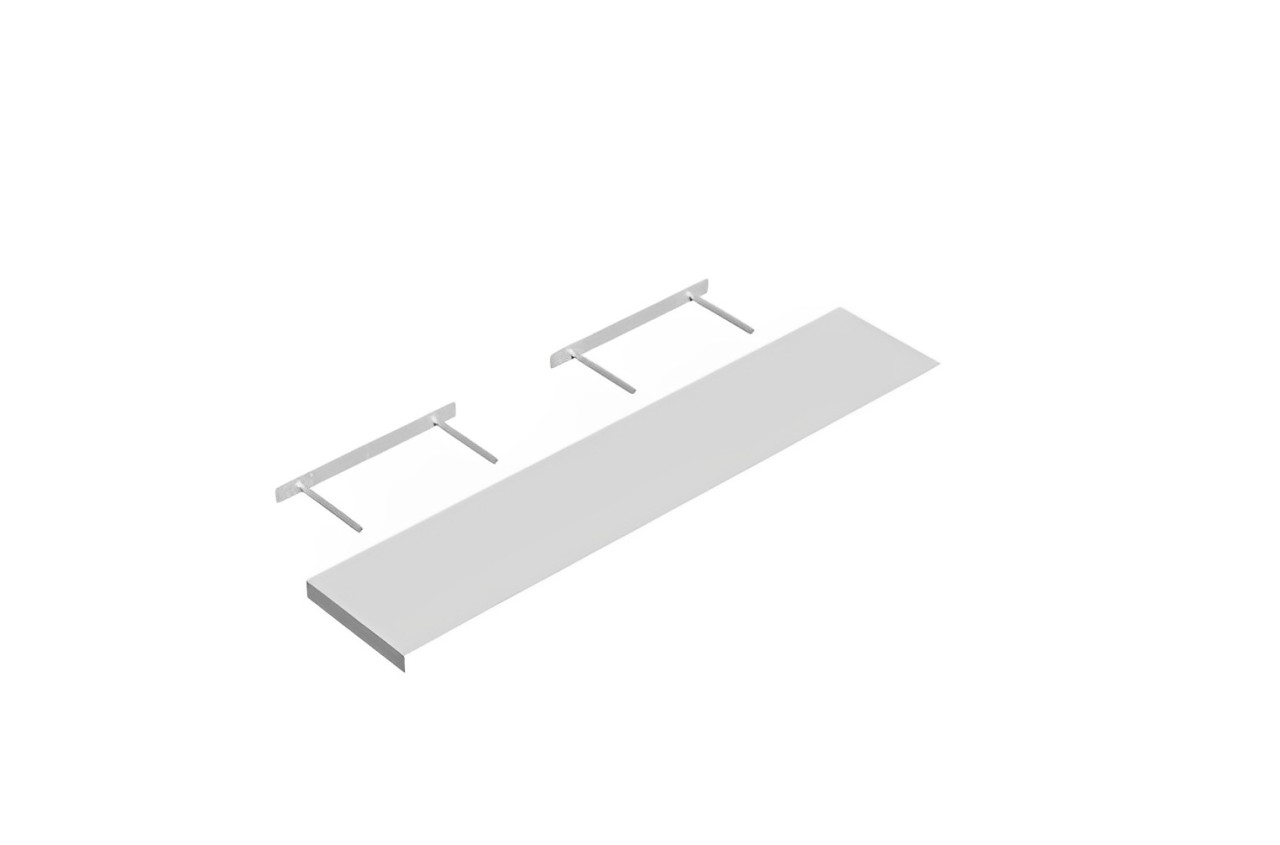 Zwevende Wandplank Wit Hoogglans 118 x 24 cm - Per Stuk, foto 3 van 3
