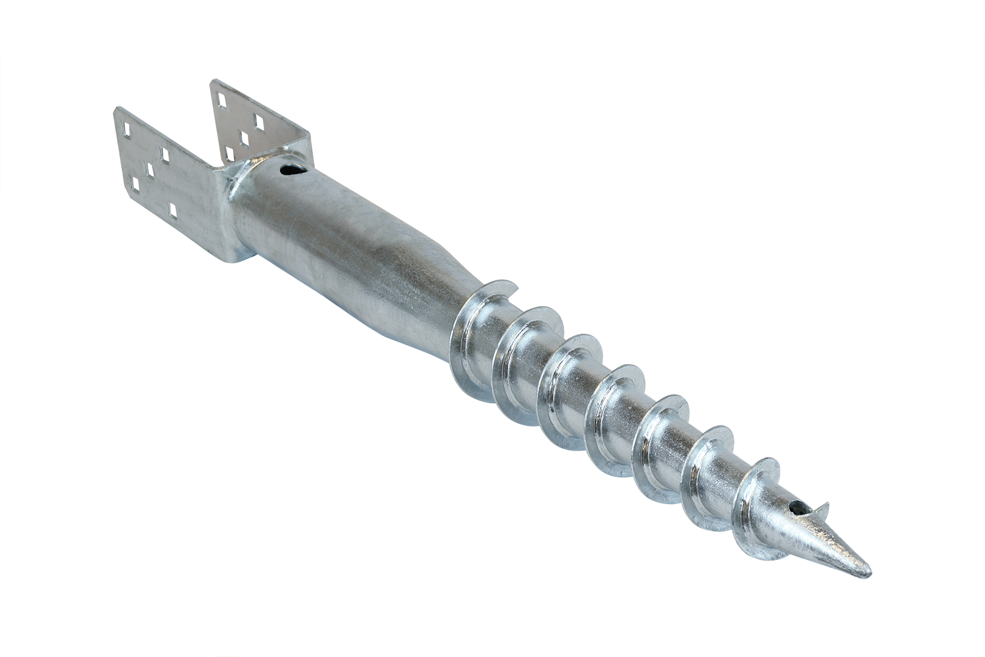 Schroefpaal met U-houder - Voor 7x7 cm palen - Per stuk