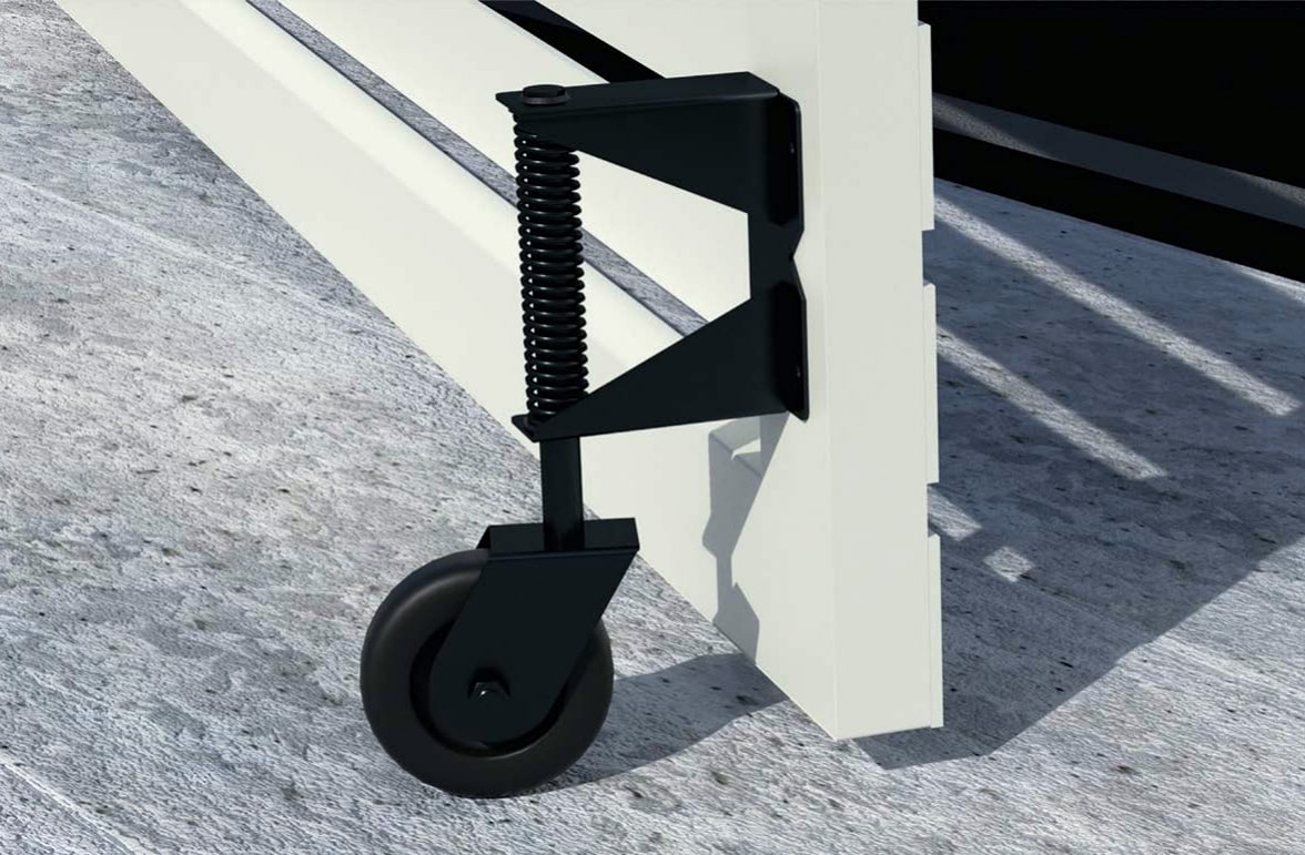 Poortwiel Met Veer Zwart 285 x 200 x 67 mm - Per Stuk, foto 3 van 4