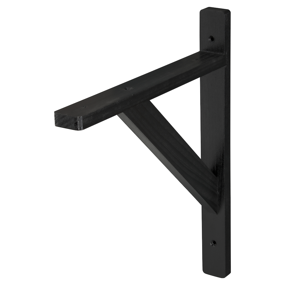 Houten Plankdrager 25 x 30 cm Zwart - Per Stuk