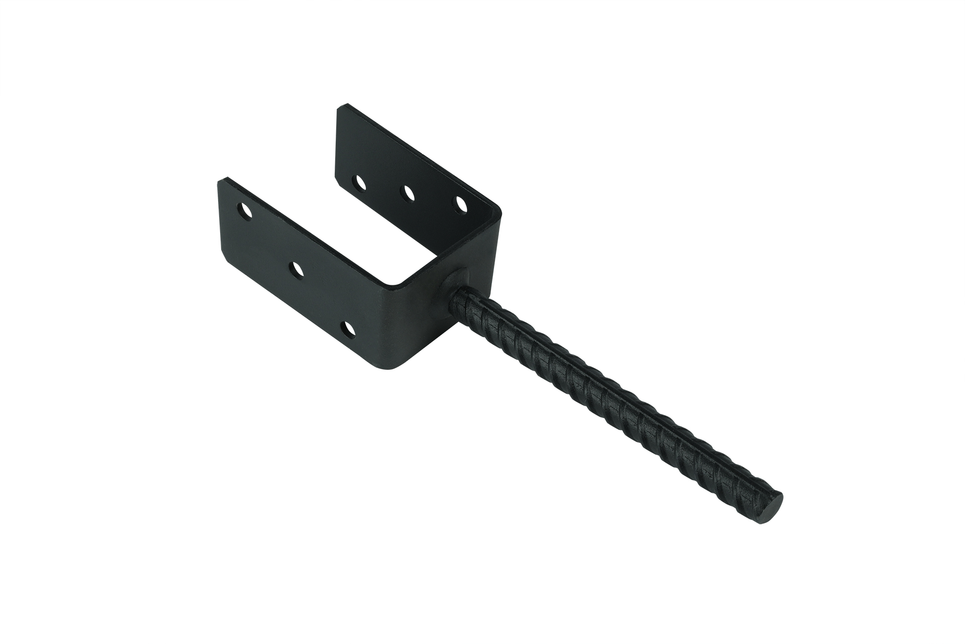 Instortanker Zwart voor 8 x 8 cm Palen U-anker - Per Stuk