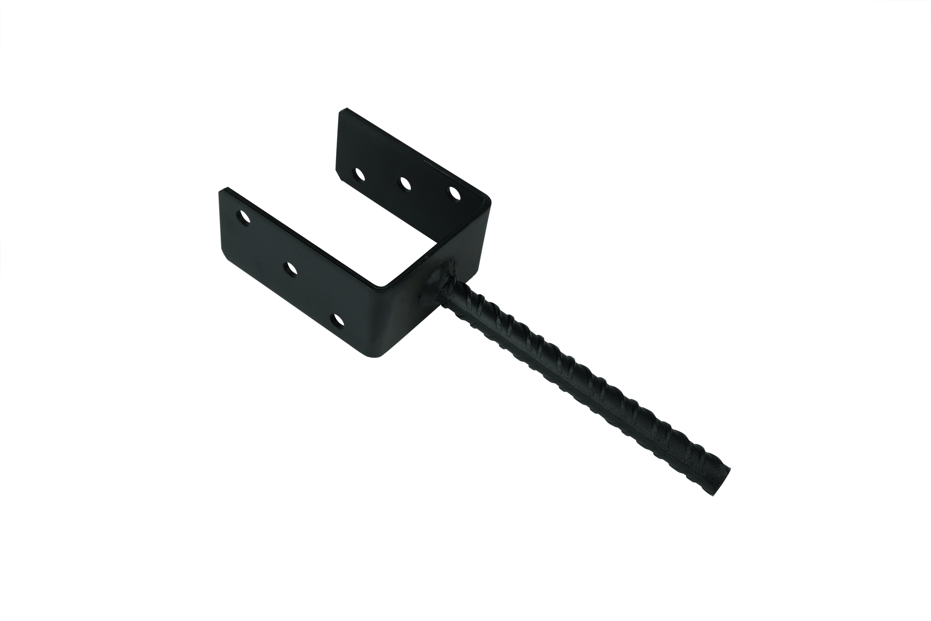 Instortanker Zwart voor 10 x 10 cm Palen U-anker - Per Stuk