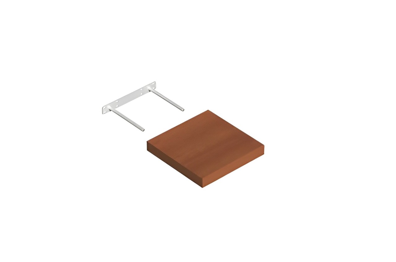 Zwevende Wandplank 24 x 24 cm Teak - Per Stuk, foto 3 van 3