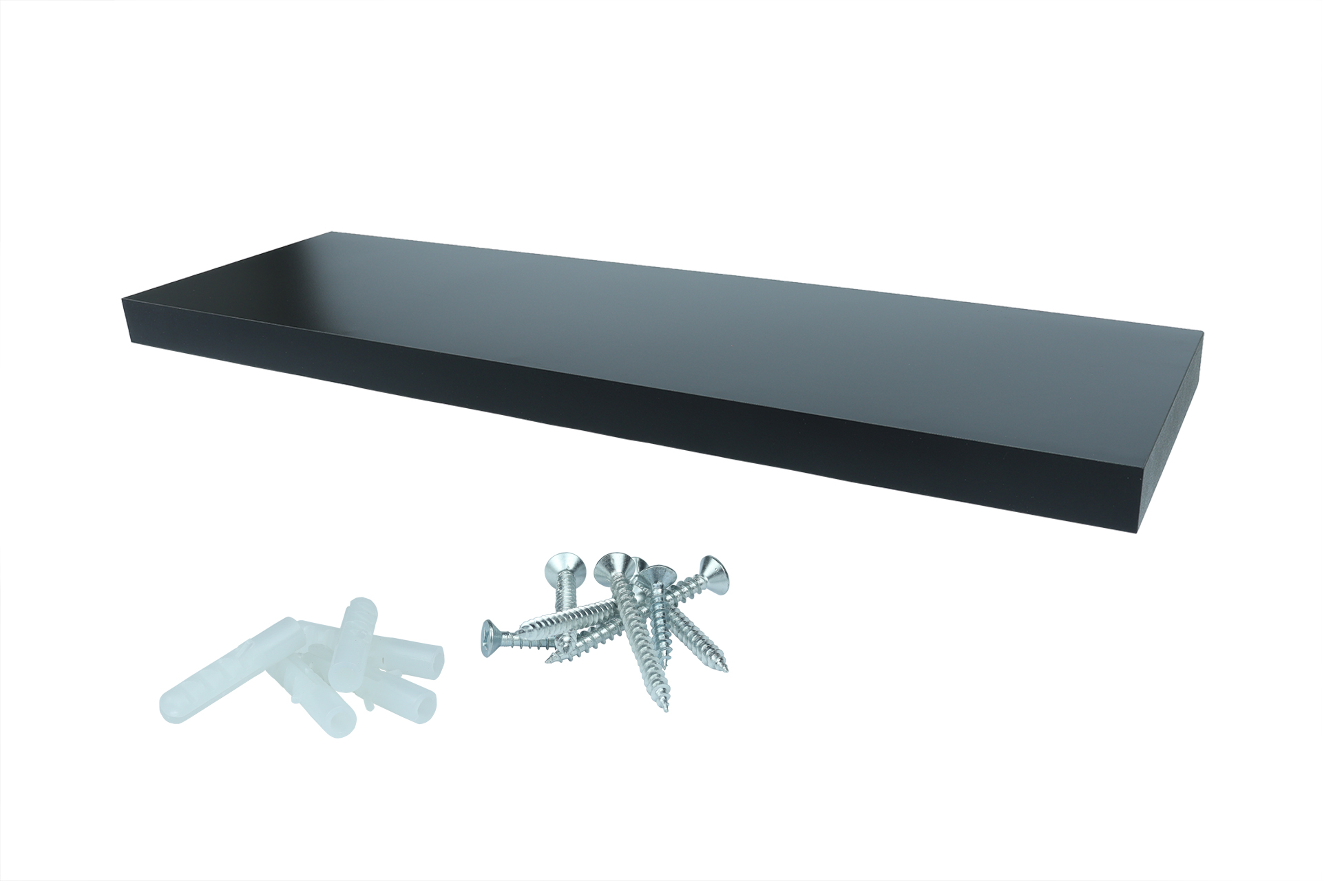 Zwevende Wandplank 60 x 24 cm Zwart - Per Stuk