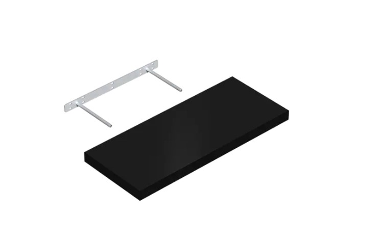 Zwevende Wandplank 60 x 24 cm Zwart - Per Stuk, foto 3 van 3