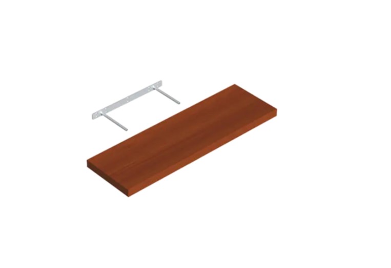 Zwevende Wandplank 80 x 24 cm Teak - Per Stuk, foto 3 van 3
