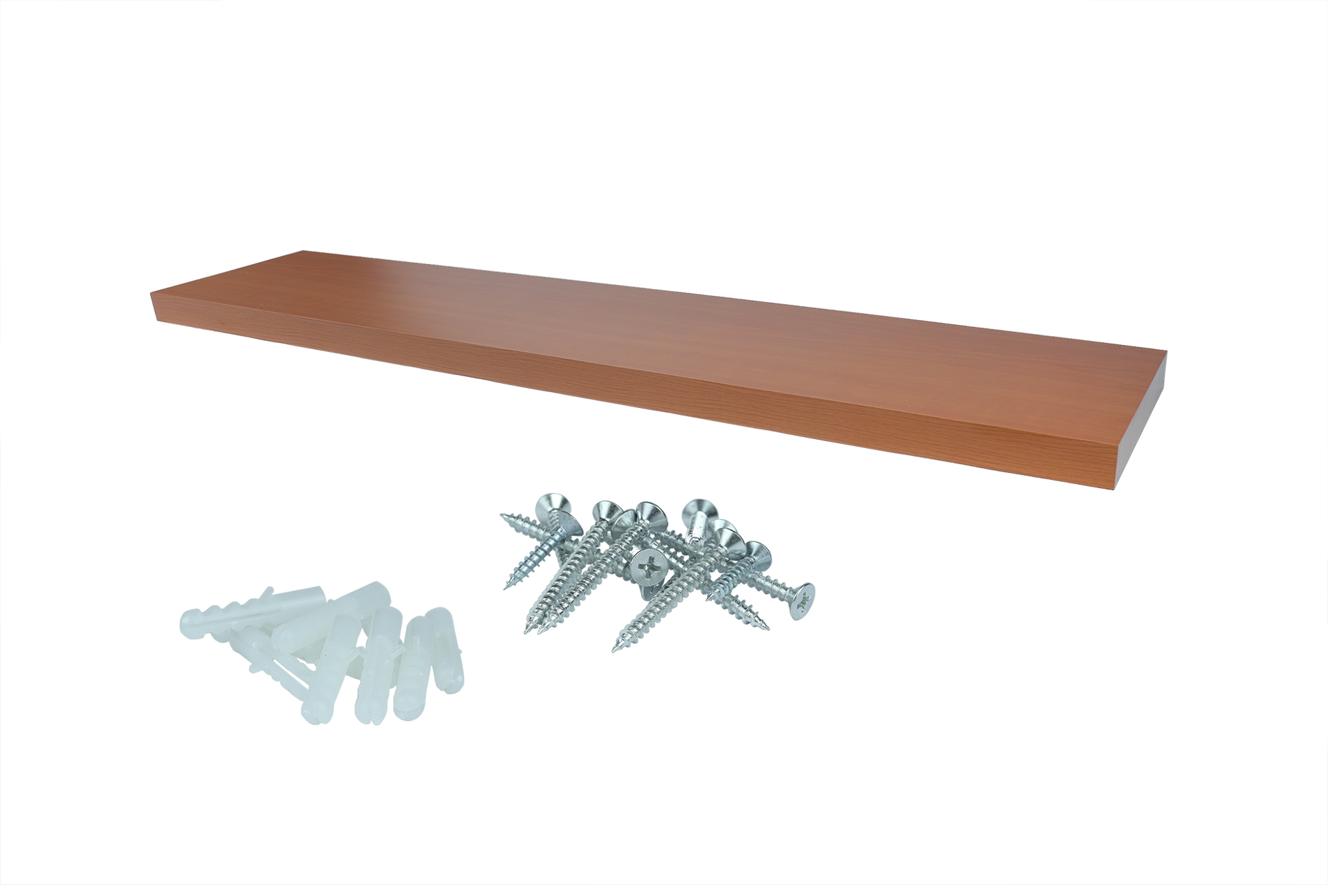 Zwevende Wandplank 118 x 24 cm Teak - Per Stuk