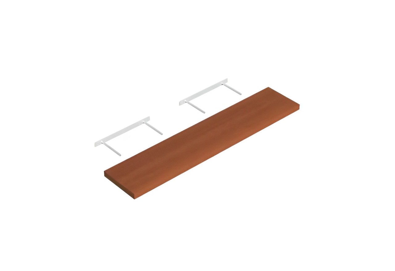 Zwevende Wandplank 118 x 24 cm Teak - Per Stuk, foto 3 van 3