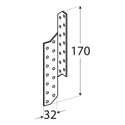 Gordinganker 170x32 mm Rechts - Per Stuk, foto 3 van 3