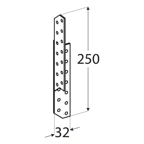 Gordinganker 250x32 mm Rechts - Per Stuk, foto 3 van 3