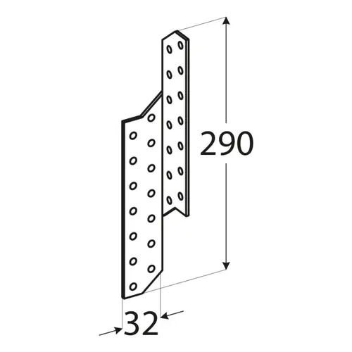 Gordinganker 290x32 mm Links - Per Stuk, foto 3 van 3