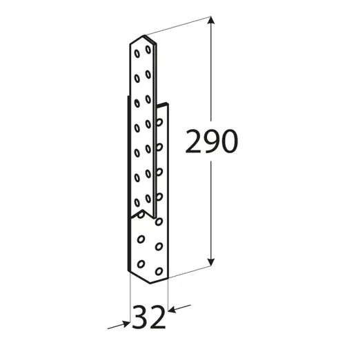 Gordinganker 290x32 mm Rechts - Per Stuk, foto 3 van 3