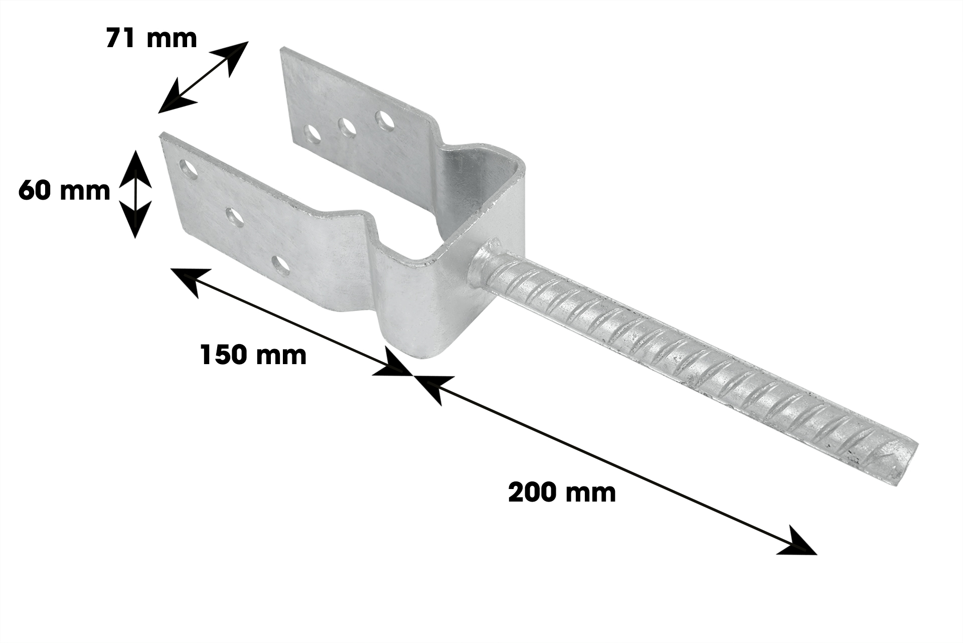 Instortanker voor 7 x 7 cm palen met Ril - Per Stuk, foto 2 van 2