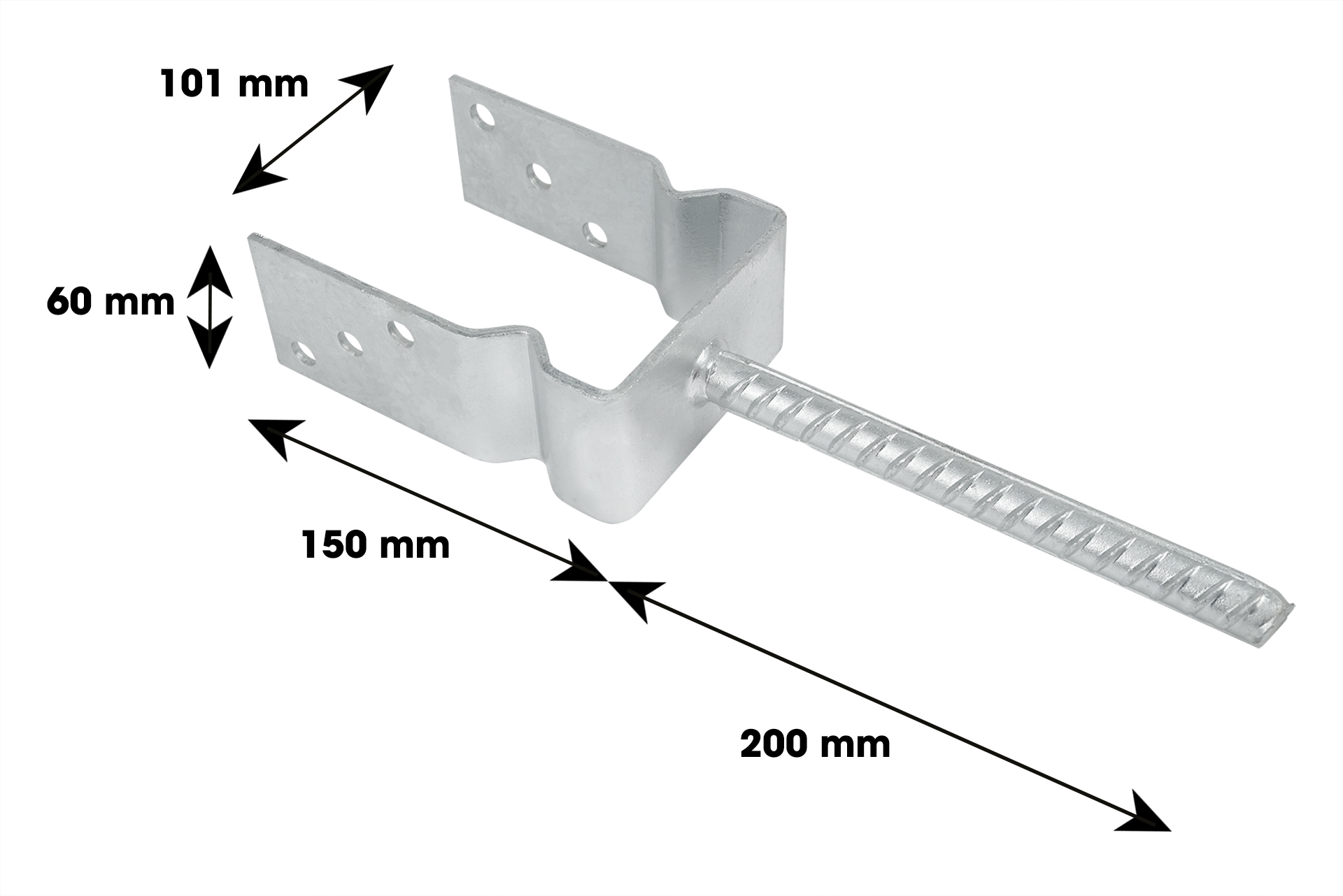 Instortanker voor 10 x 10 cm palen met Ril - Per Stuk, foto 2 van 2
