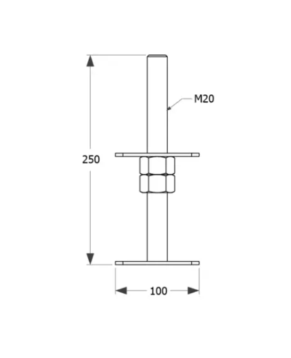 Verstelbare Paalhouder Zwart M20 voor 10 x 10 tot 12 x 12 cm palen - Per Stuk, foto 2 van 2