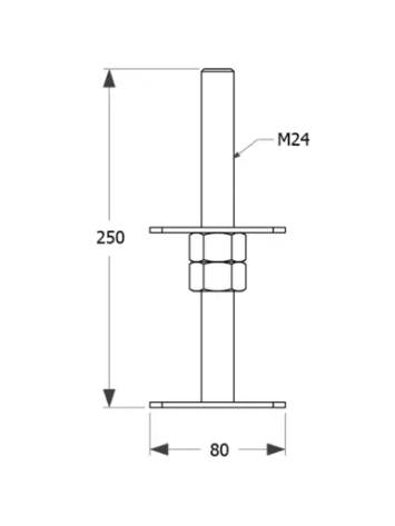 Verstelbare Paalhouder M24 voor 8 x 8 tot 12 x 12 cm palen - Per Stuk, foto 2 van 2