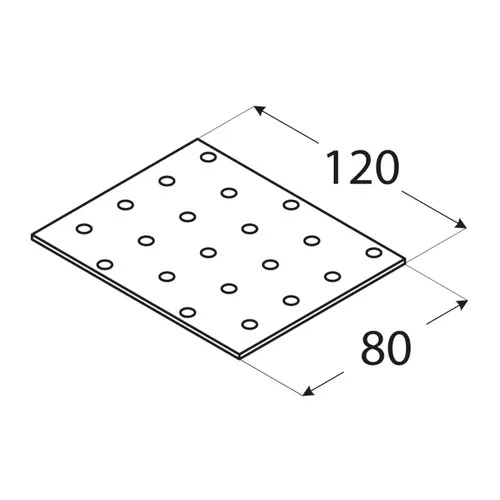 Koppelplaat Verzinkt 80 x 120 mm - Per Stuk, foto 2 van 2