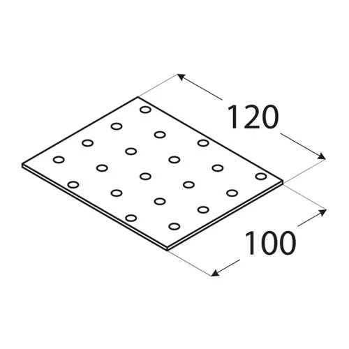 Koppelplaat Verzinkt 100 x 120 mm - Per Stuk, foto 2 van 2