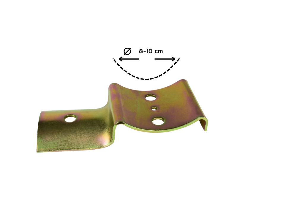 Paalverbinder Eindverbinding 8 - 10 cm voor ronde palen Geel Verzinkt - Per Stuk, foto 3 van 4