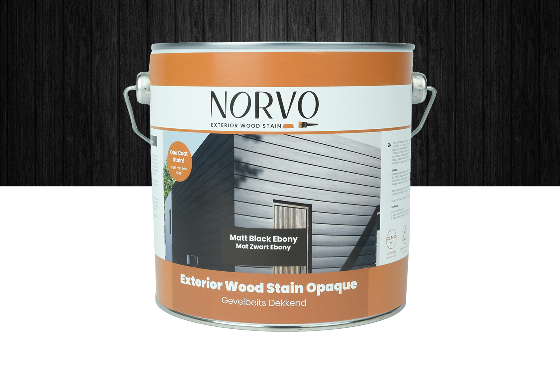 Norvo - Gevelverf Dekkend Mat Zwart Ebony - Gevelbeits 2,5 liter