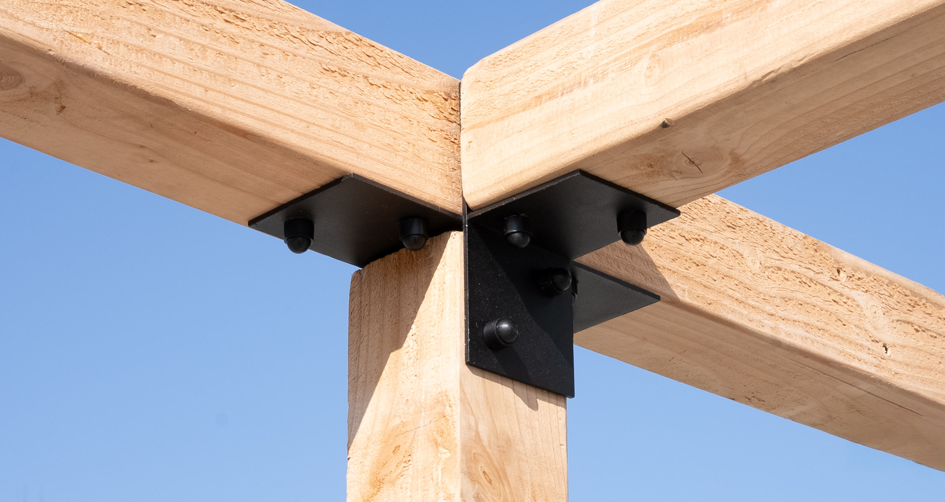 Pergola Hoekverbinding Verlenging Zwart voor 9 x 9 cm balken - Per Stuk, foto 2 van 4