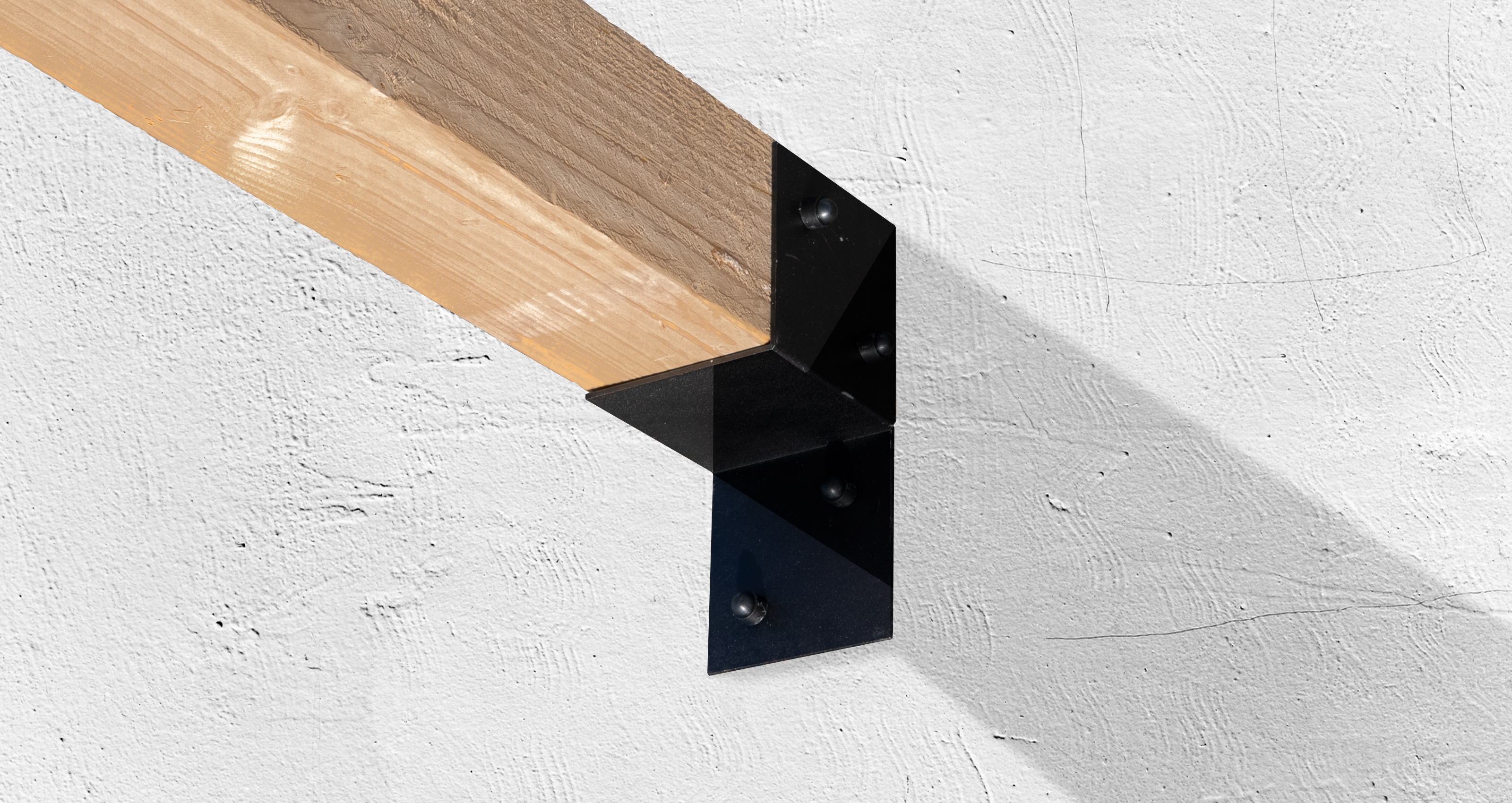 Pergola Muurbevestiging Zwart voor 9 x 9 cm balken Rechts - Per Stuk, foto 2 van 4