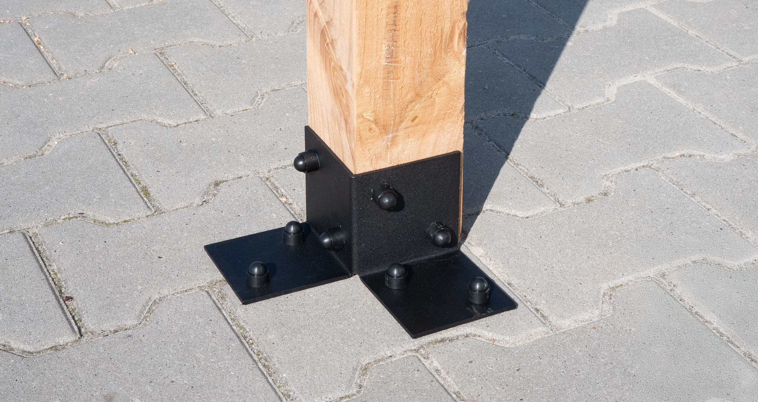Pergola Vloerelement Zwart voor 9 x 9 cm palen - Per Stuk, foto 2 van 4