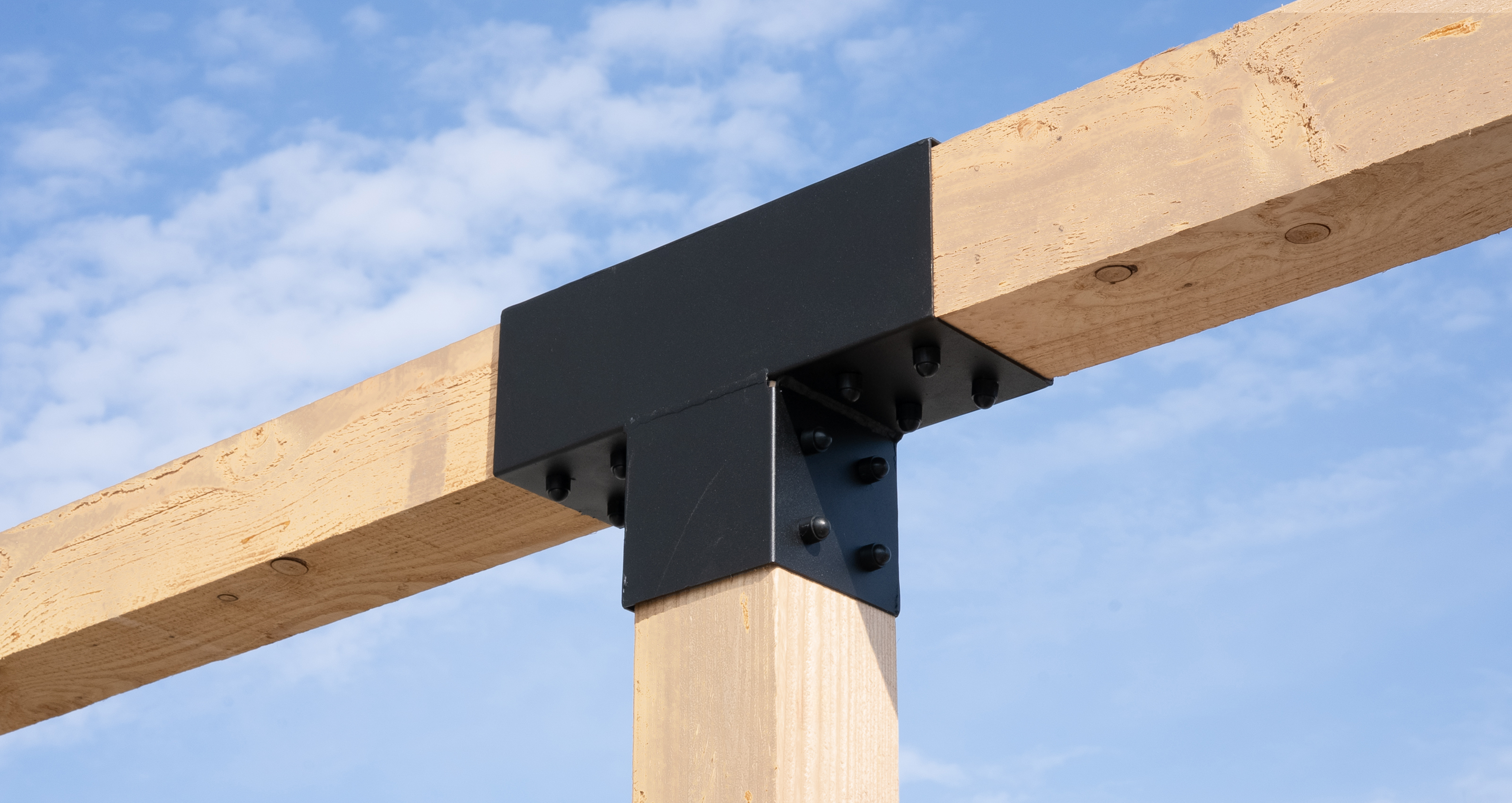 Pergola Verlengstuk Zwart voor 12 x 12 cm balken kubus model - Per Stuk, foto 2 van 5
