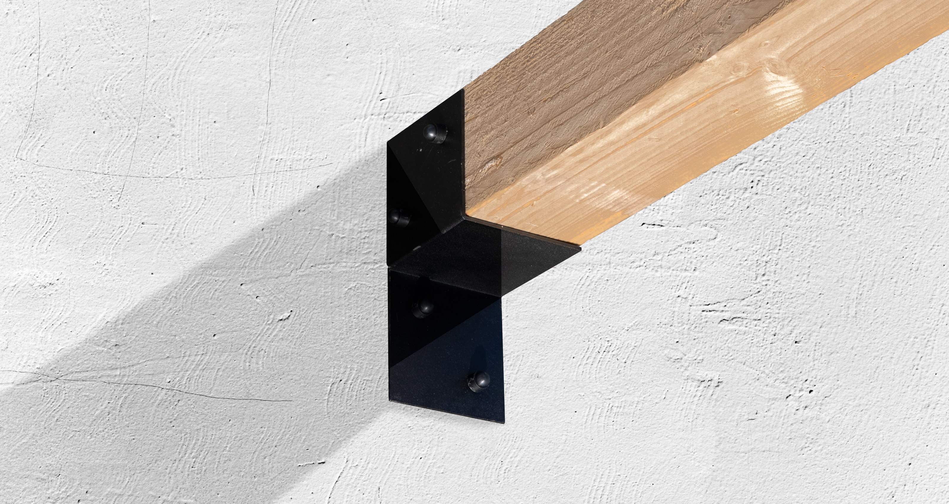Pergola Muurbevestiging Zwart Gecoat voor 12 x 12 cm balken Links - Per Stuk, foto 2 van 4