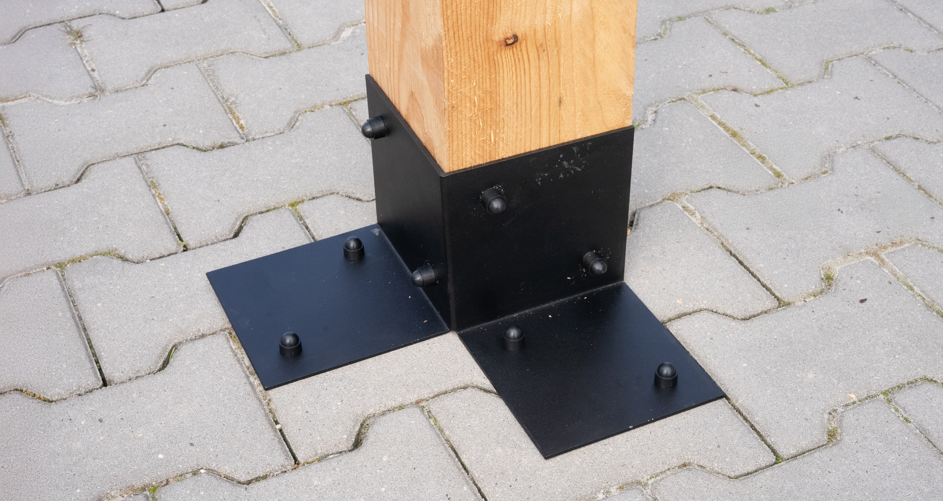 Pergola Vloerelement Zwart voor 12 x 12 cm palen - Per Stuk, foto 2 van 4