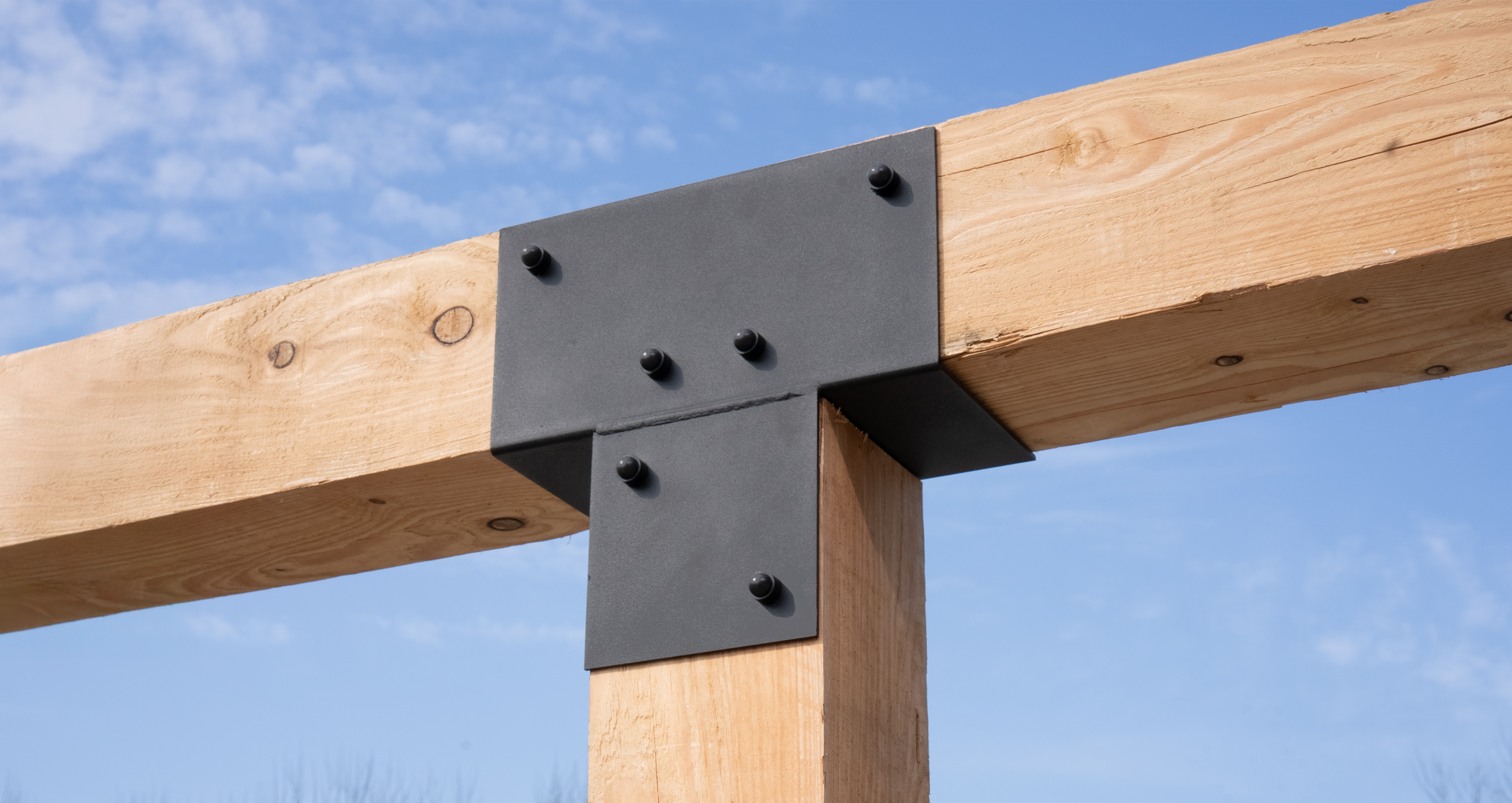 Pergola Verlenging Zwart Gecoat voor 15 x 15 cm palen - Per Stuk, foto 2 van 4