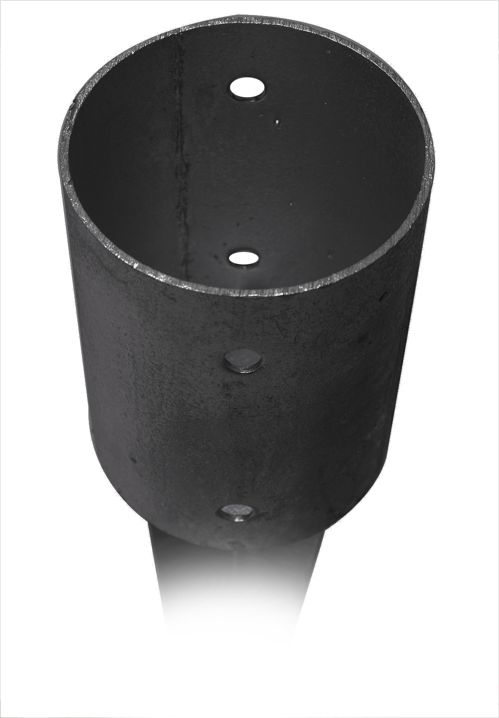 Ronde Paalhouder Zwart met punt Ø10.1 x 75 cm - Per Stuk, foto 2 van 2